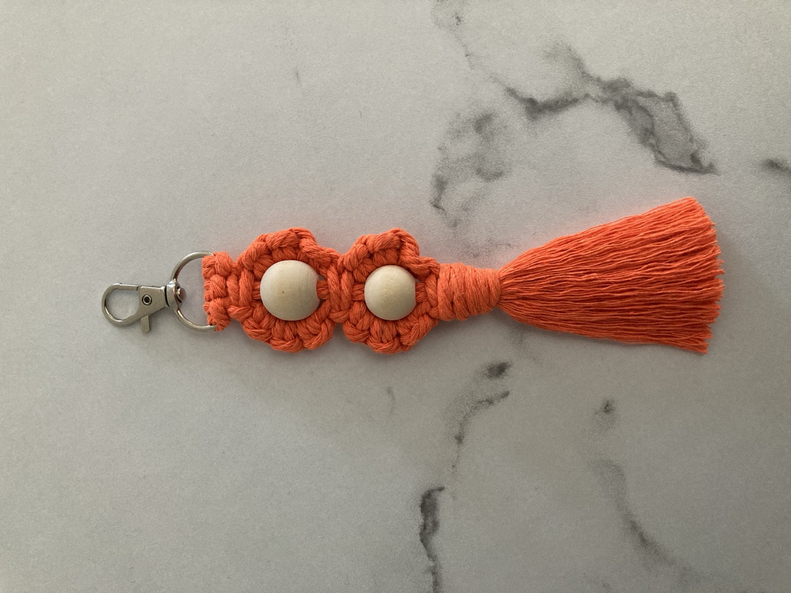 Macrame 2-Flower Key Chain, photo 3